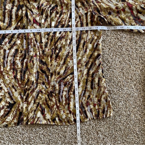 Elegant Antonio Melani Blouse Women’s Medium Multicolored Sheer Tie Front Career - Picture 14 of 16